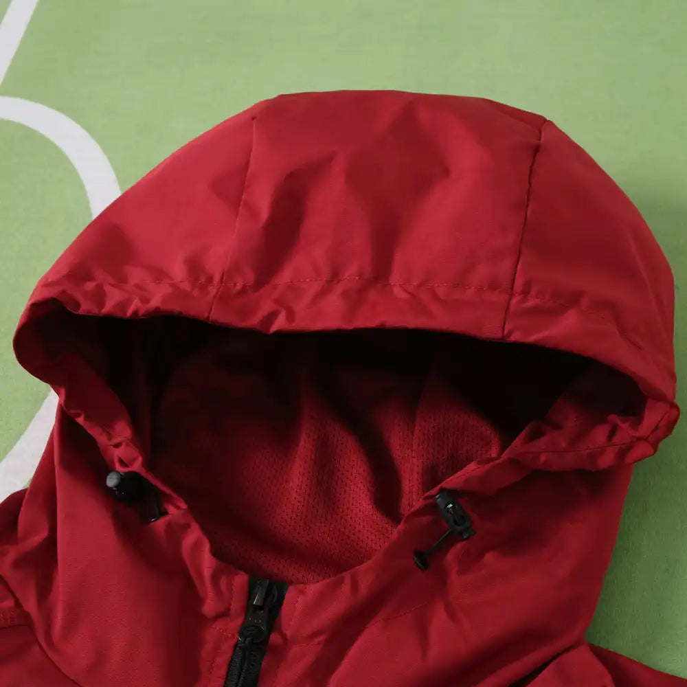 2026/2027 FC Barcelona Windbreaker Red – hood detail