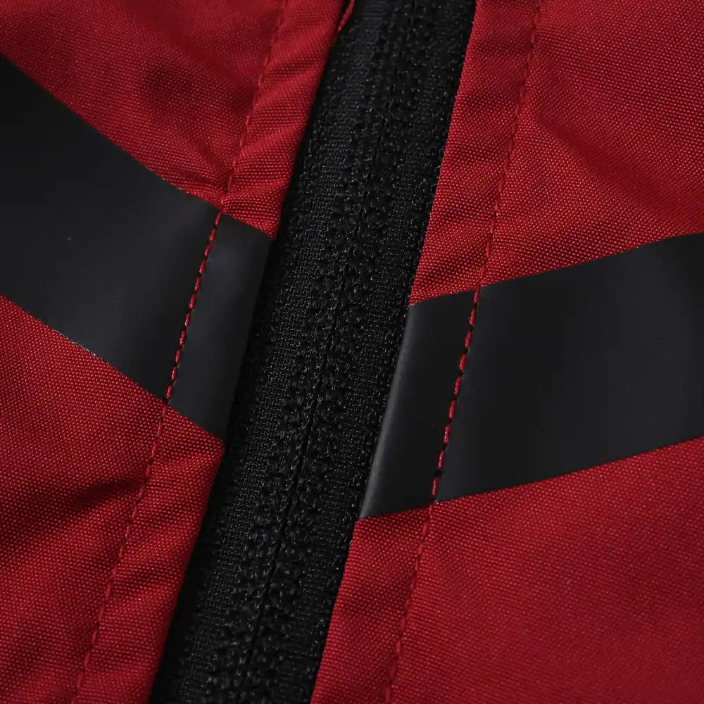 2026/2027 FC Barcelona Windbreaker Red – zip and chest stripe close-up